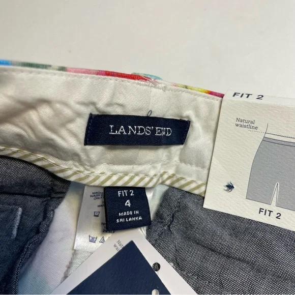 Lands End Womens Pants Size 4 Fit 2 Chino Crop Floral Cotton Rayon NWT - Picture 9 of 10